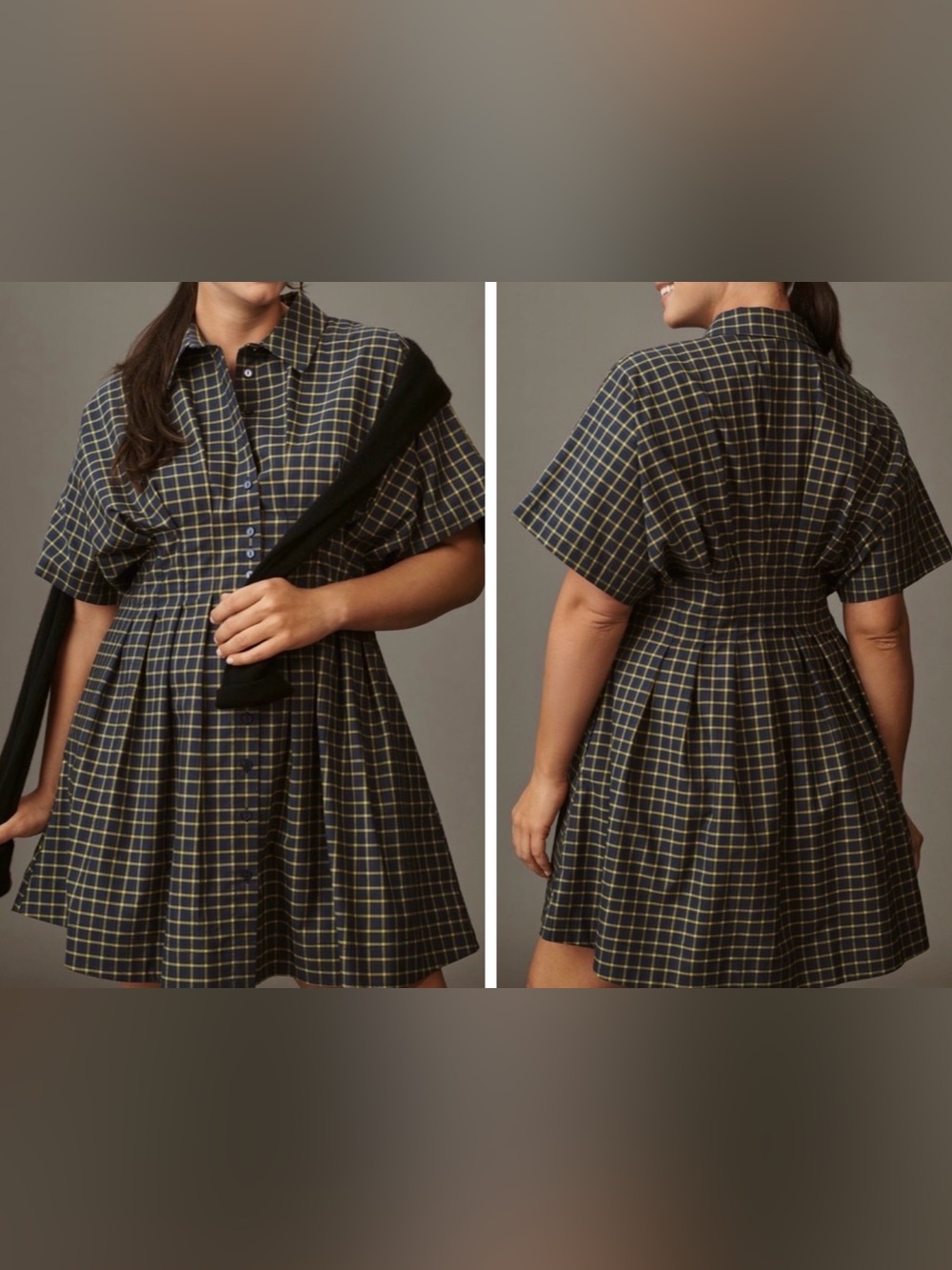 Anthropologie The Tobie Plaid Mini Shirt Dress by Exquise, Size 1X